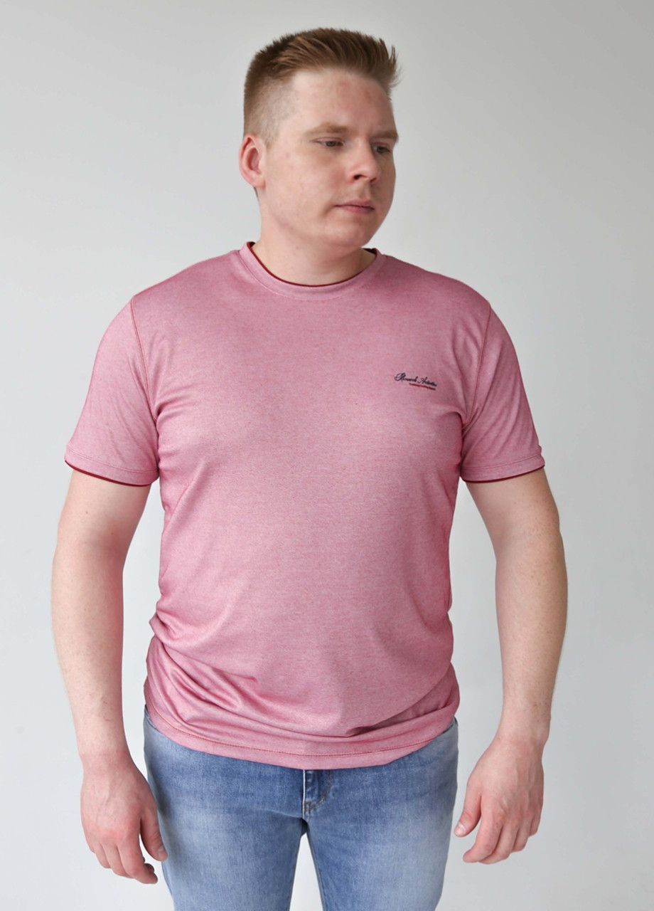 Рожева футболка чоловіча рожева великого розміру MCS Прямая