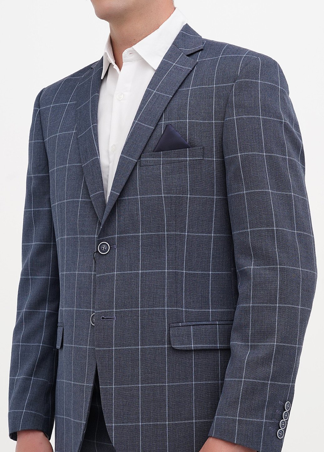 Серо-синий демисезонный костюм (пиджак, брюки) брючный Federico Cavallini