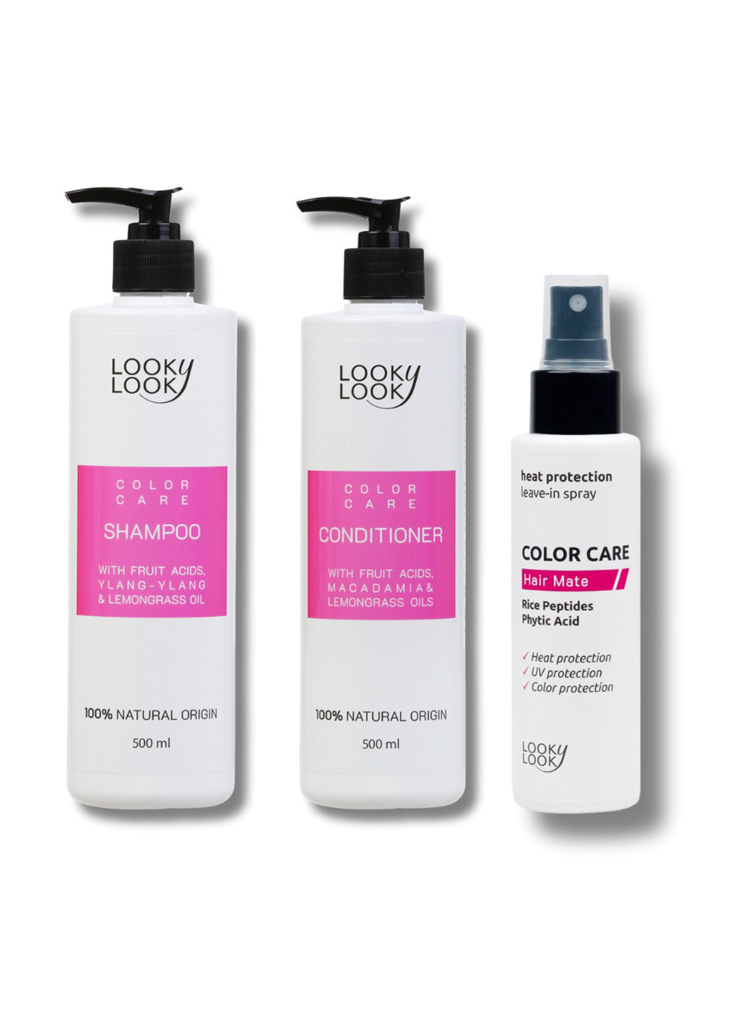 Комплексный XL-уход для защиты цвета волос (3 пр.) Looky Look (311678380)