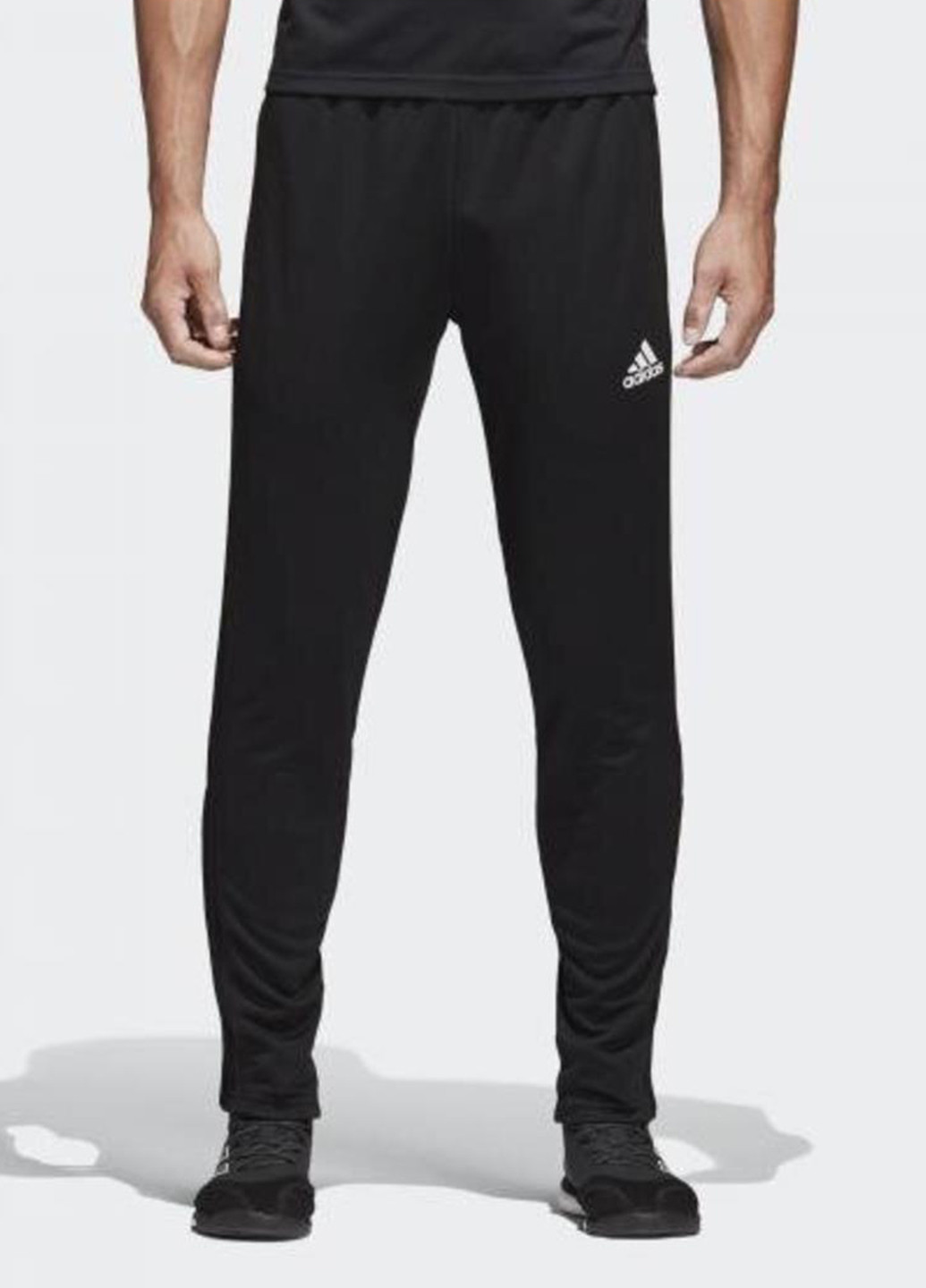 Черные спортивные демисезонные зауженные брюки adidas