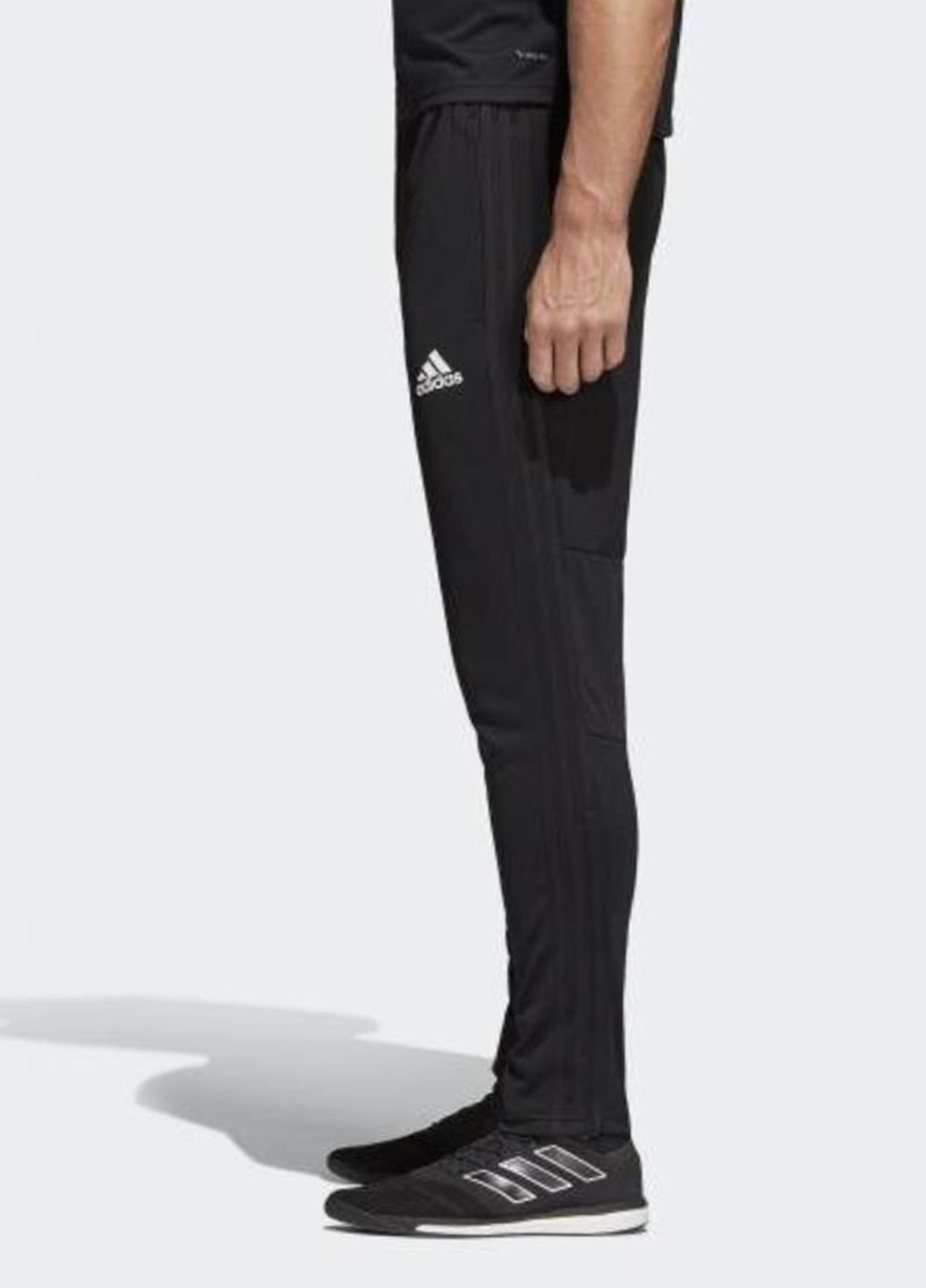 Черные спортивные демисезонные зауженные брюки adidas