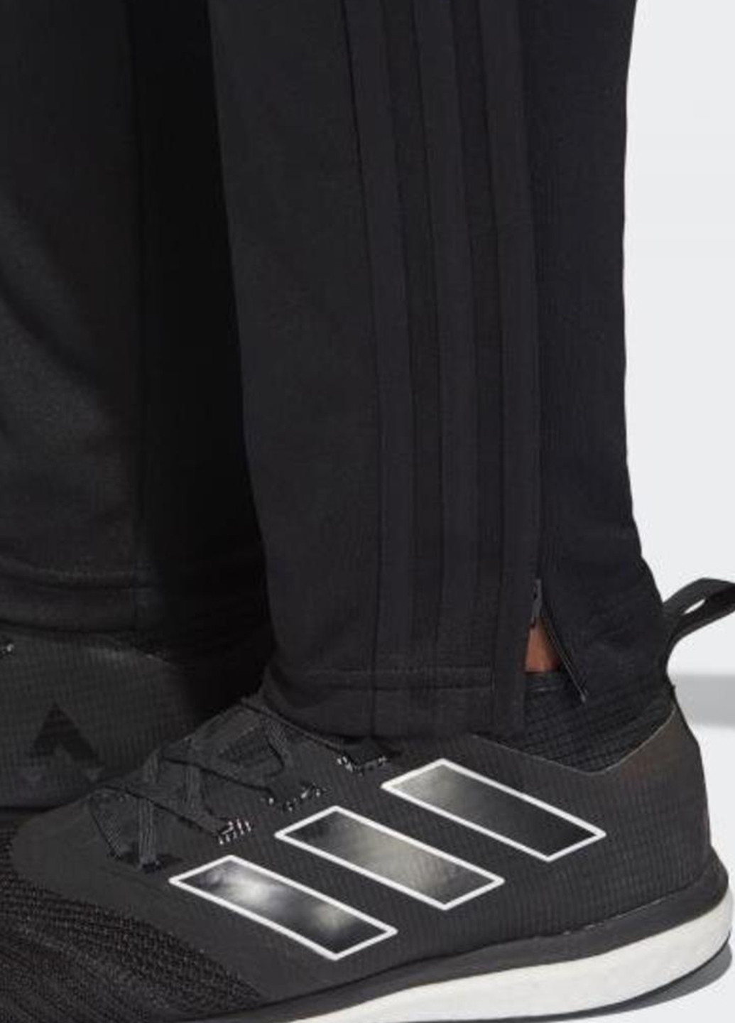 Черные спортивные демисезонные зауженные брюки adidas