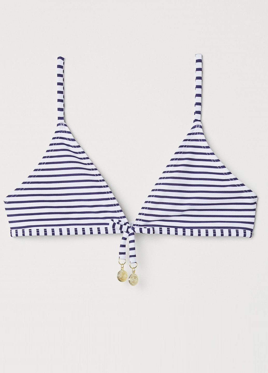 Купальный лиф H&M бикини полоска белый пляжный эластан, полиамид