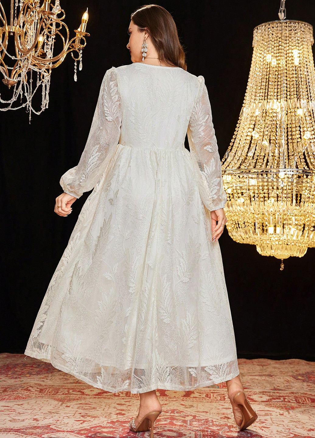 Кремова святковий, вечірня сукня а-силует SHEIN однотонна