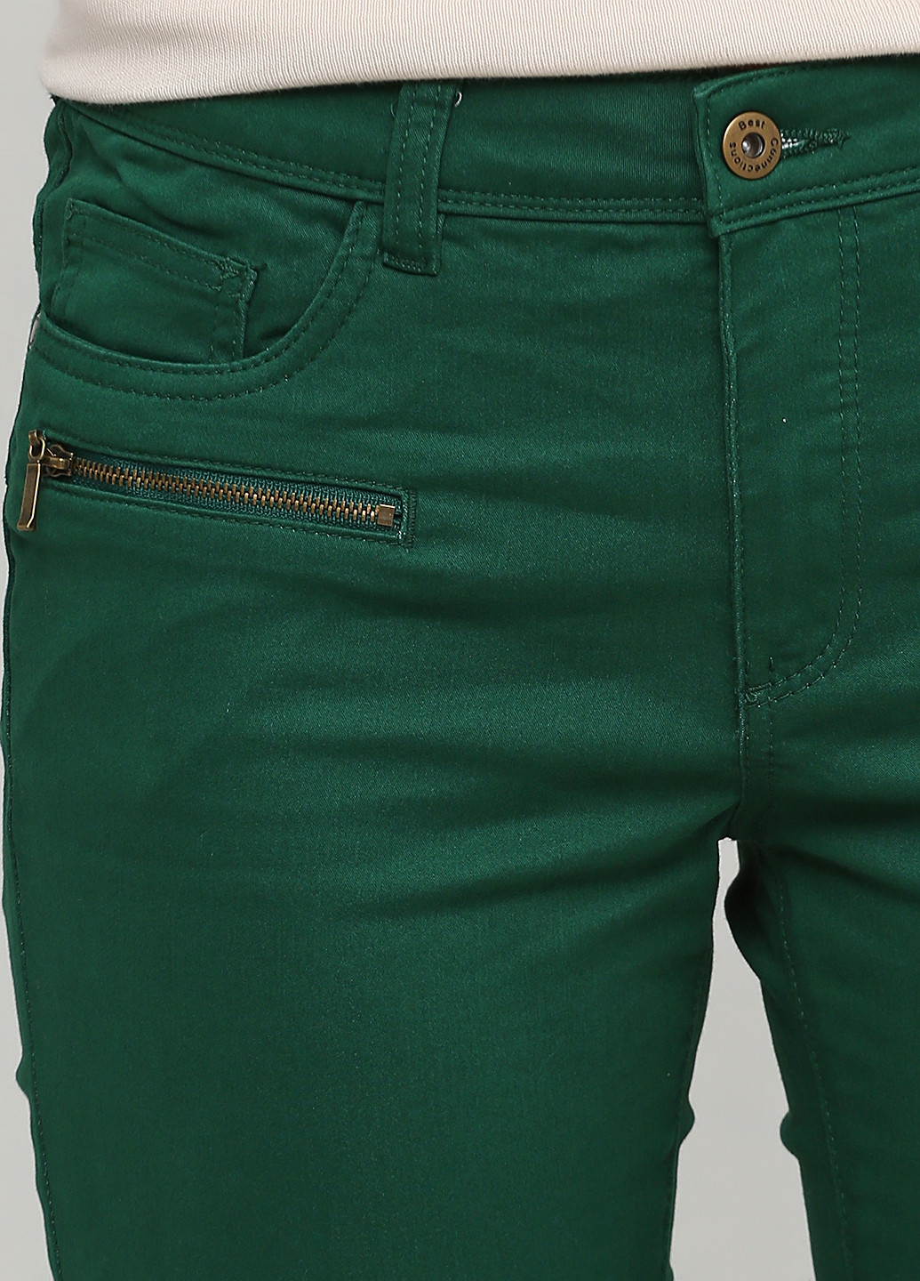 Джинси Patrizia Dini скінні однотонні темно-зелені джинсові бавовна