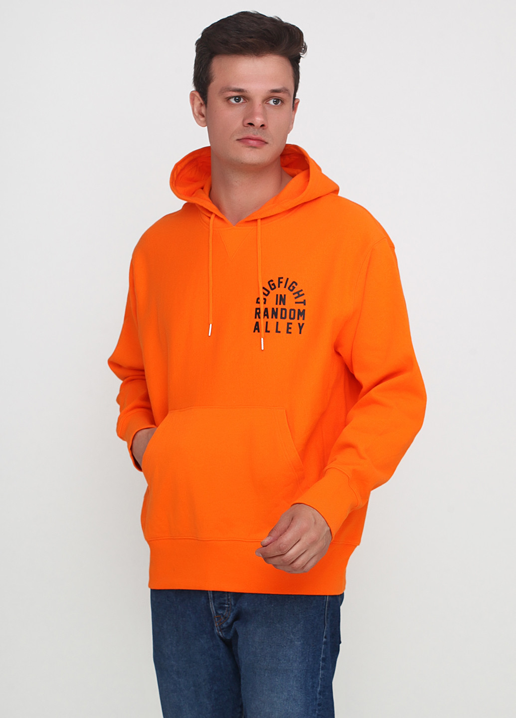 Худи H&M надписи оранжевые кэжуалы хлопок
