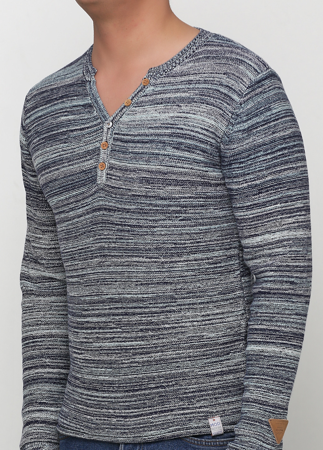 Серо-синий демисезонный пуловер пуловер No Brand