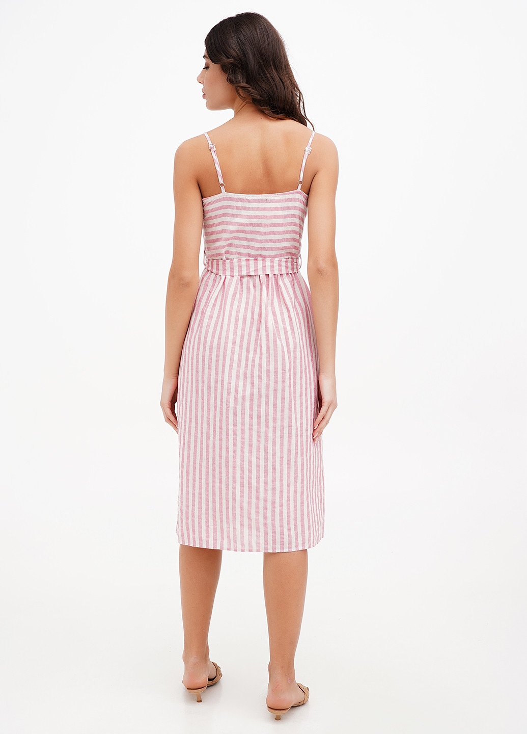 Рожева кежуал сукня Sassofono Club в смужку