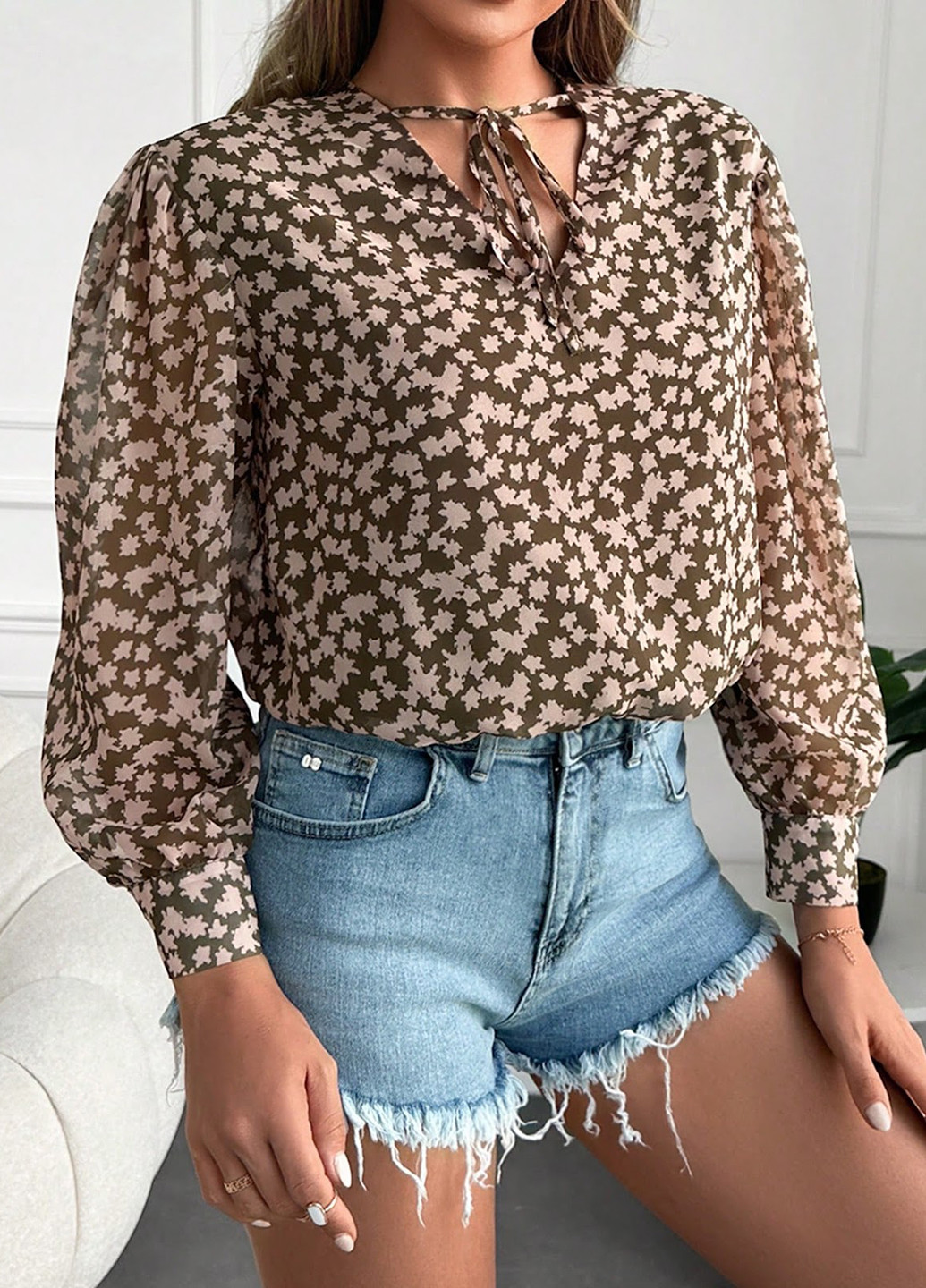 Комбинированная блуза SHEIN