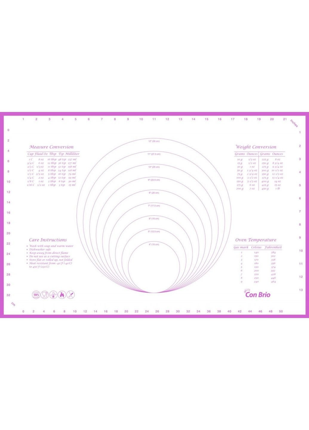 Килимок силіконовий CB-677-Violet 50х70 см фіолетовий Con Brio (253526496)