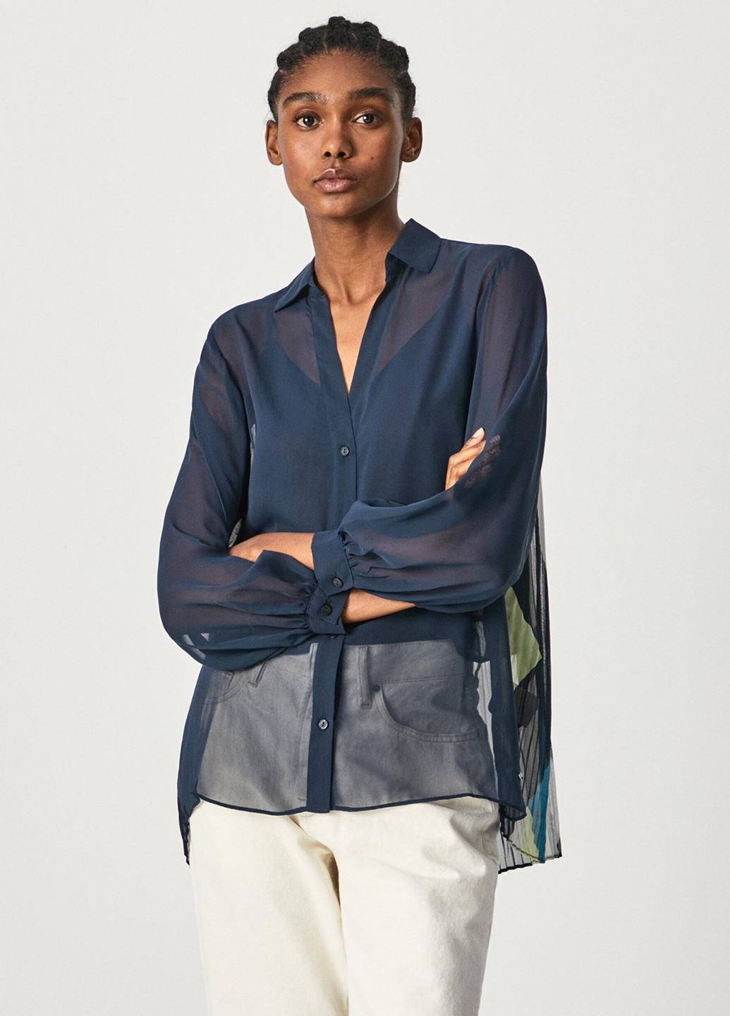 Тёмно-синяя блуза Pepe Jeans