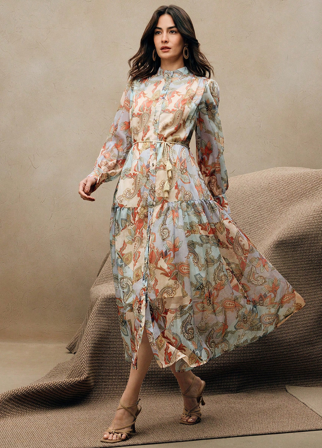 Комбинированное праздничный, кэжуал платье а-силуэт, рубашка SHEIN турецкие огурцы