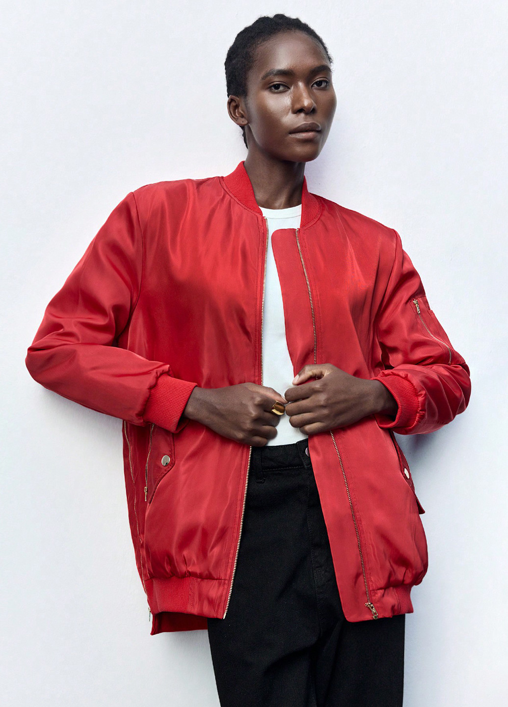 Бомбер SHEIN на молнии (332811146)