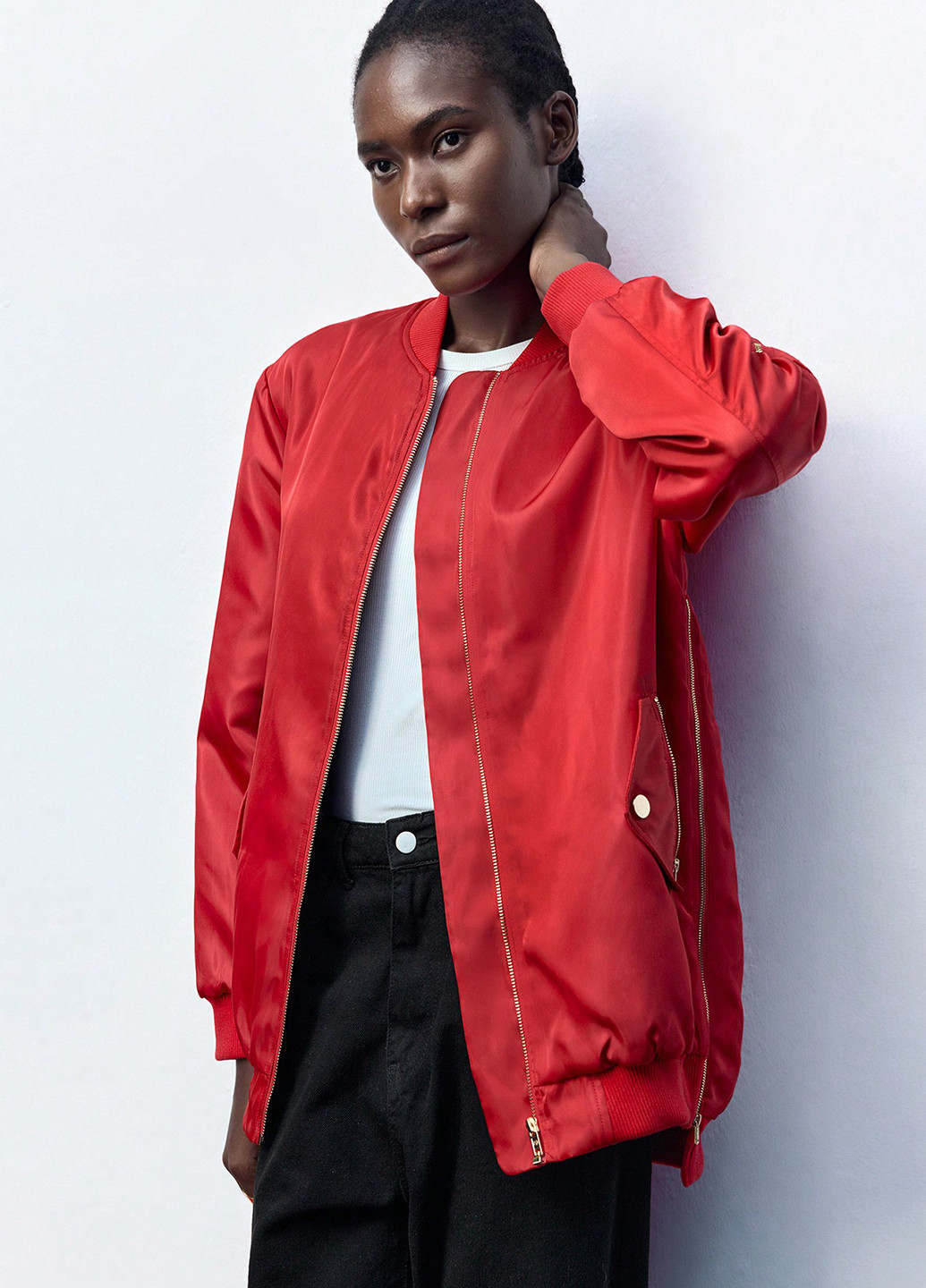 Бомбер SHEIN на молнии (332811146)