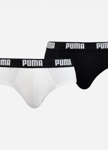 Трусы-слип Basic Brief 2P 88910008 M 2 пары White Black (8718824610443) Puma (252535954)
