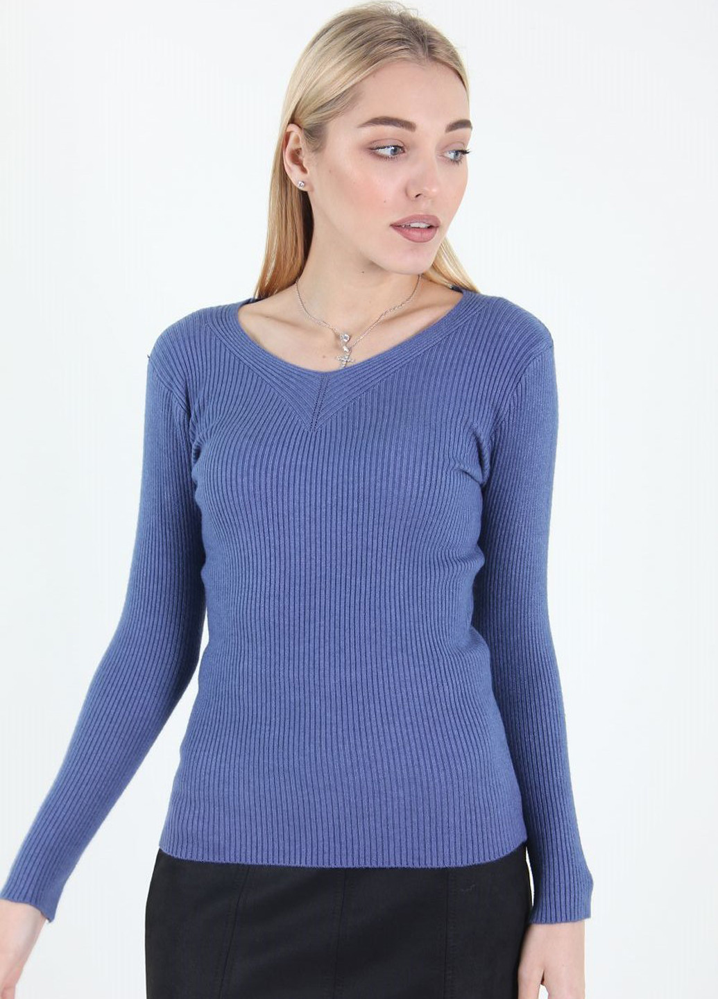 Васильковый демисезонный пуловер пуловер Ladies Fasfion