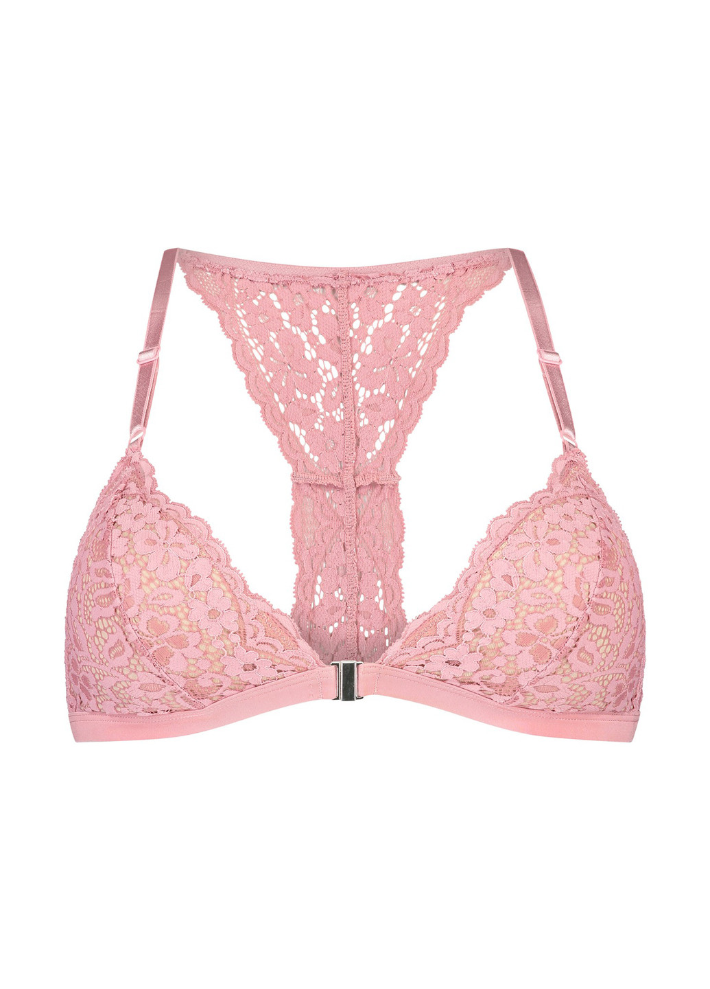 Светло-розовый бралетт бюстгальтер Hunkemoller без косточек полиамид, кружево