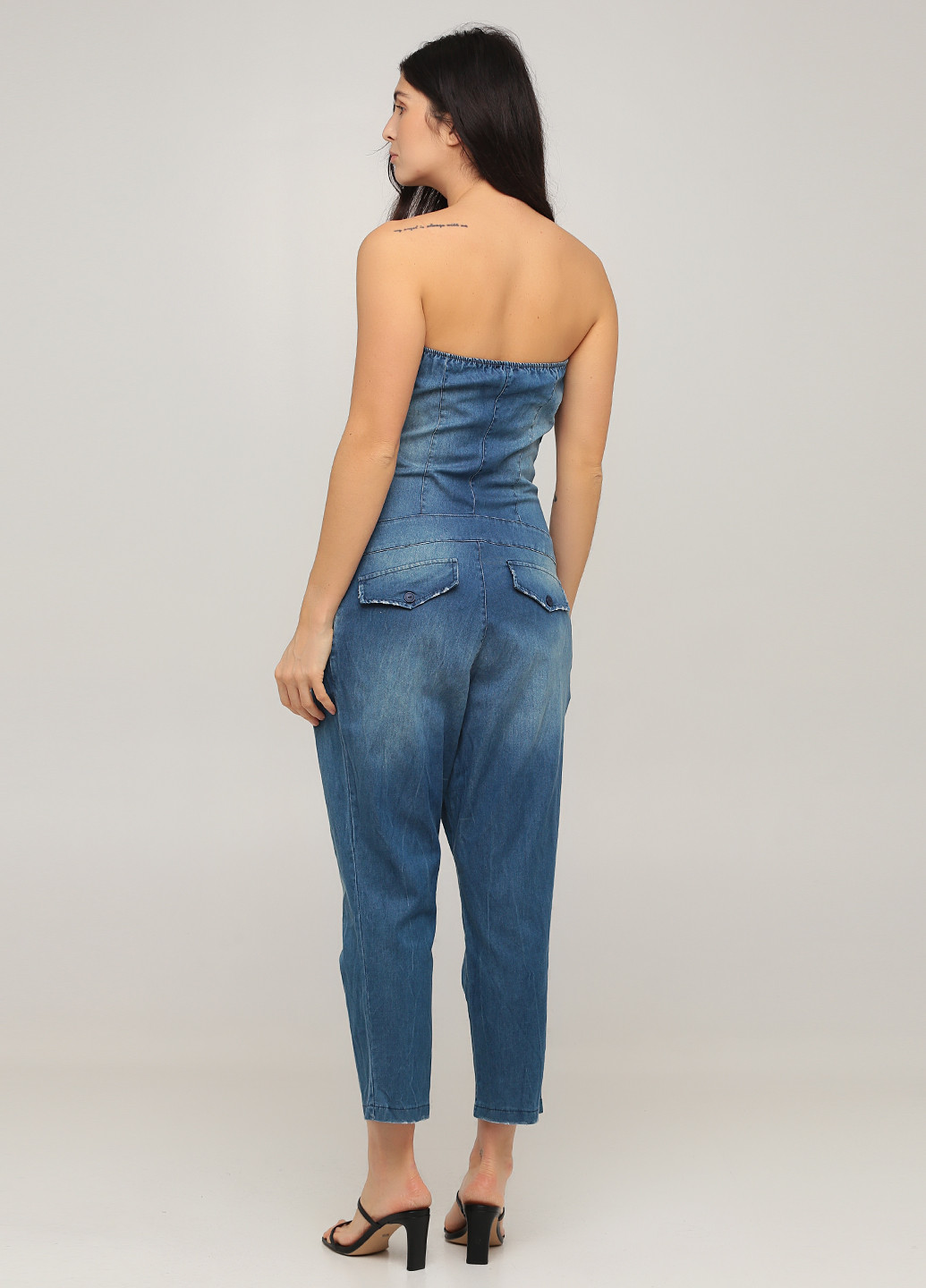 Комбінезон Queguapa комбінезон-брюки однотонний синій джинсовий бавовна