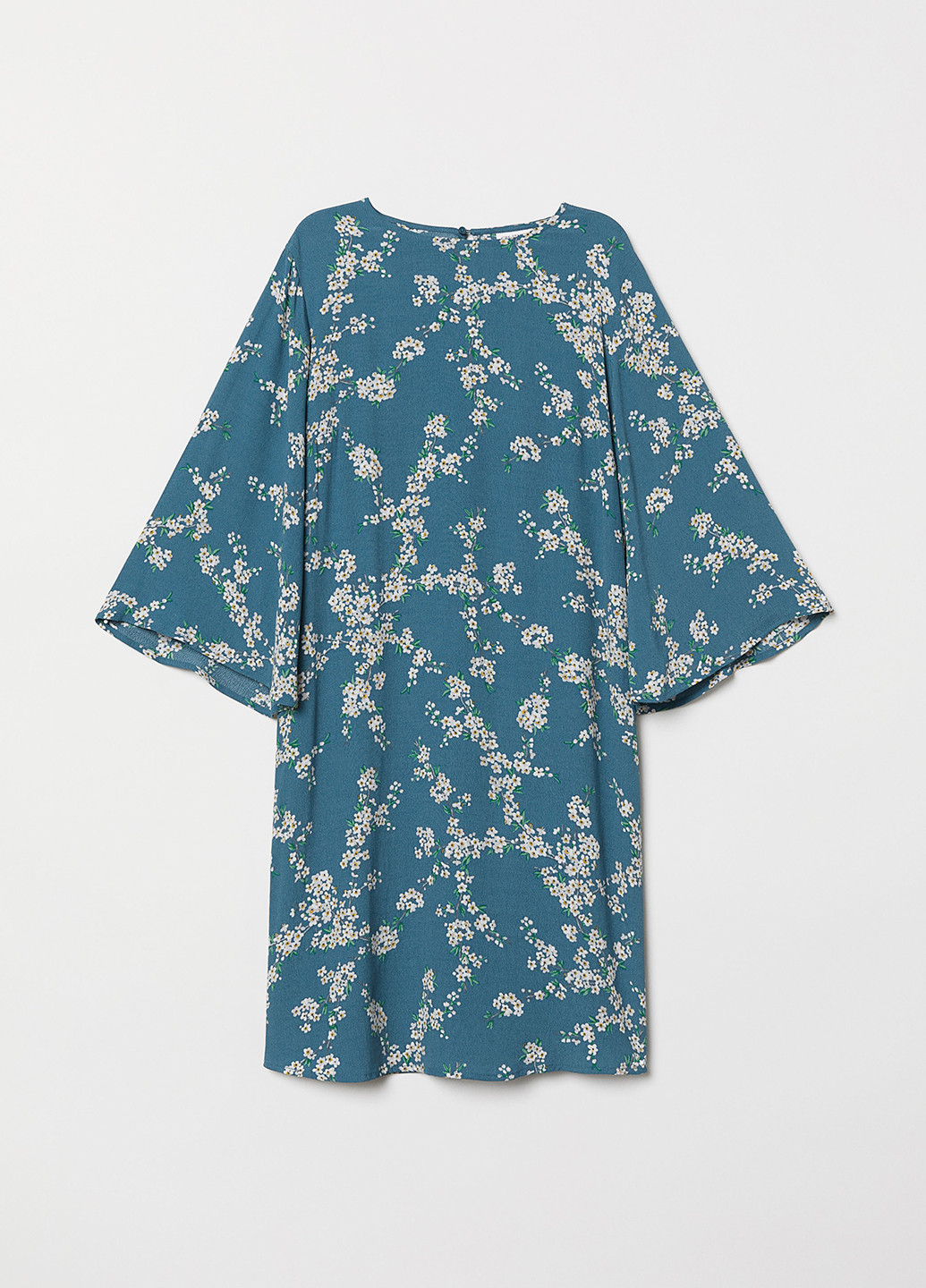 Светло-синее кэжуал платье H&M с цветочным принтом