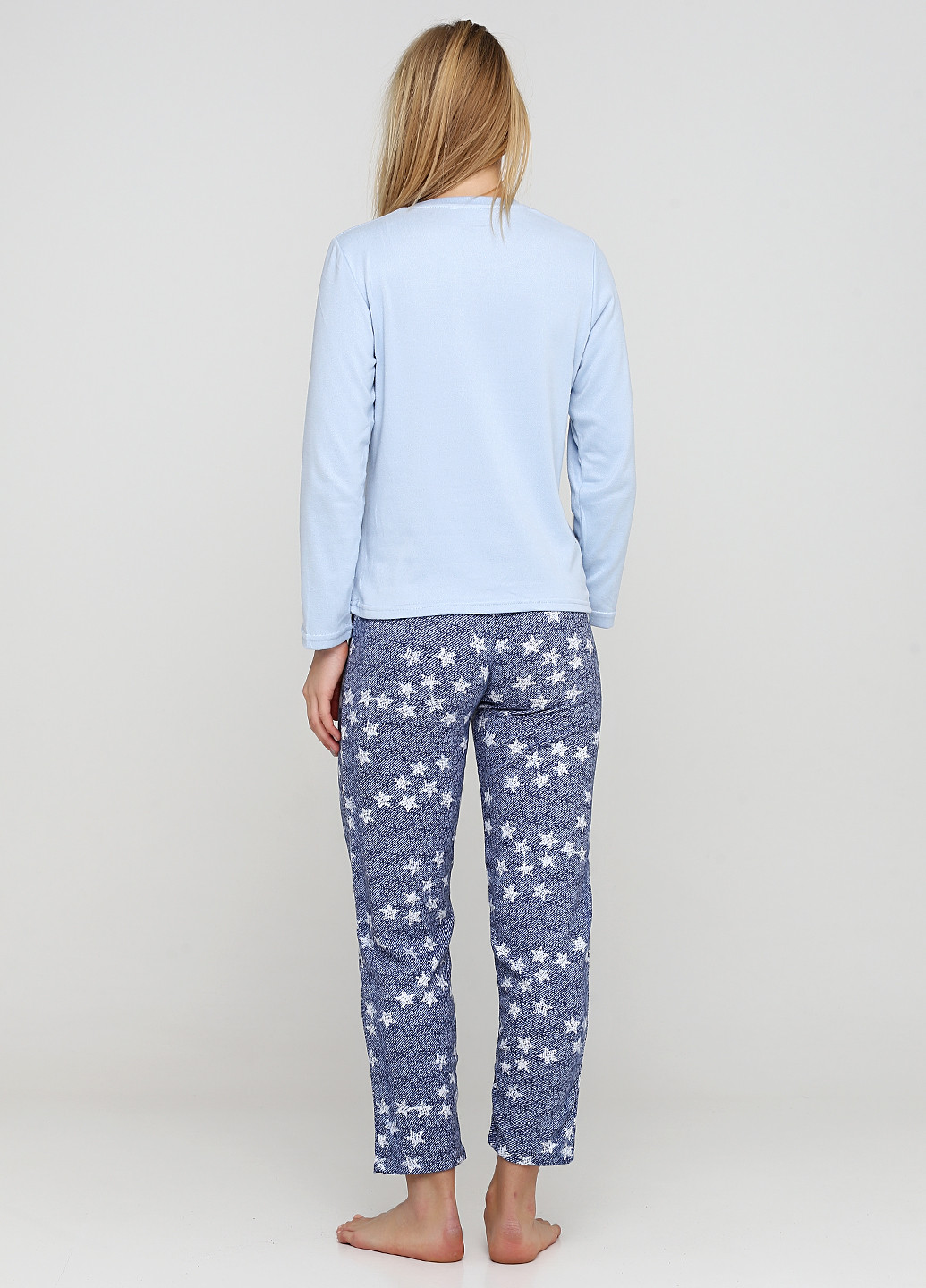 Голубая всесезон пижама (лонгслив, брюки) лонгслив + брюки Pijamoni