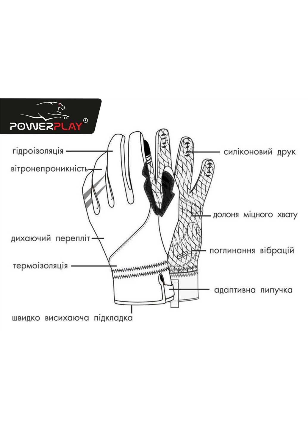Рукавички для бігу L PowerPlay (196422466)