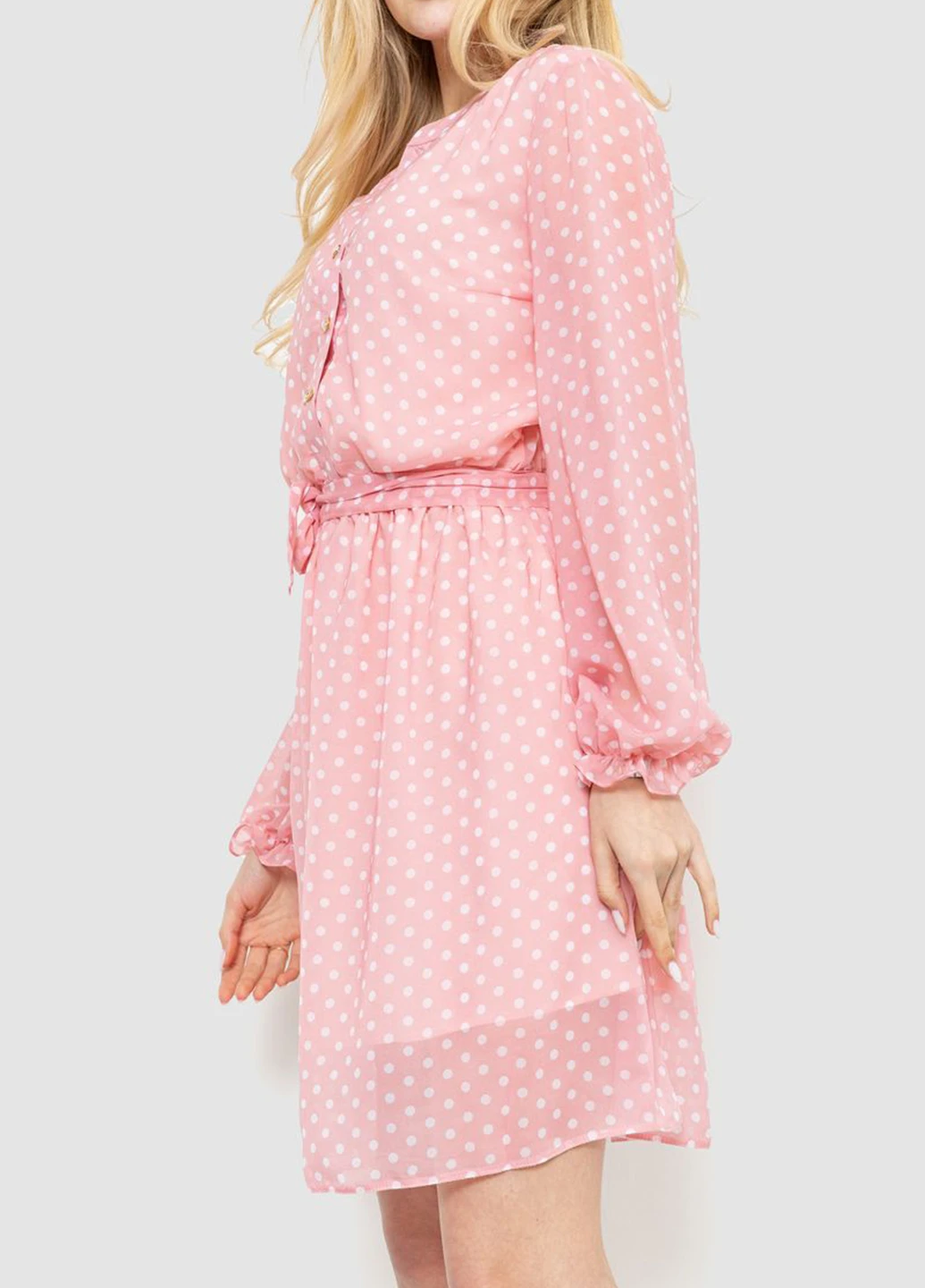Рожева кежуал сукня кльош Ager в горошок