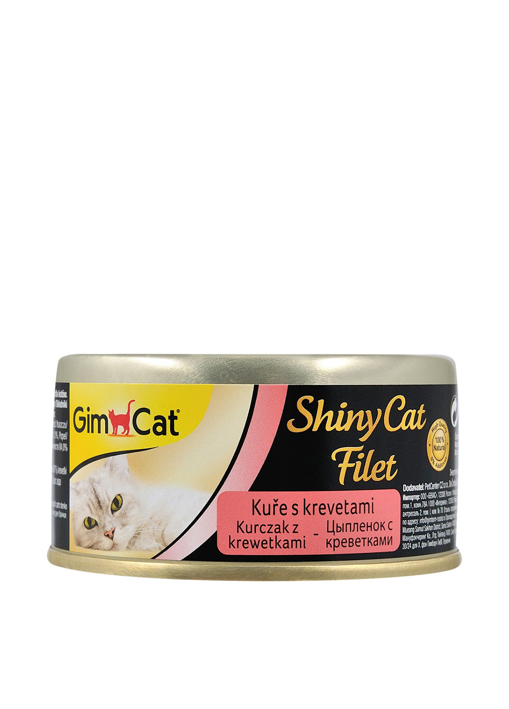 М'ясні консерви Shiny Cat Filet k курка та креветки, 70 г GimCat (251339078)