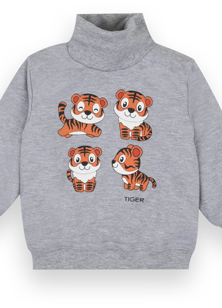Серый демисезонный детский свитер для мальчика sv-21-45-1 *tiger* Габби