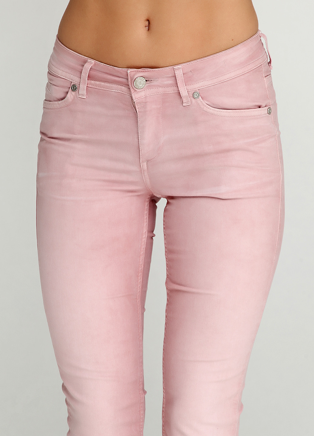 Бледно-розовые демисезонные слим джинсы Bogner