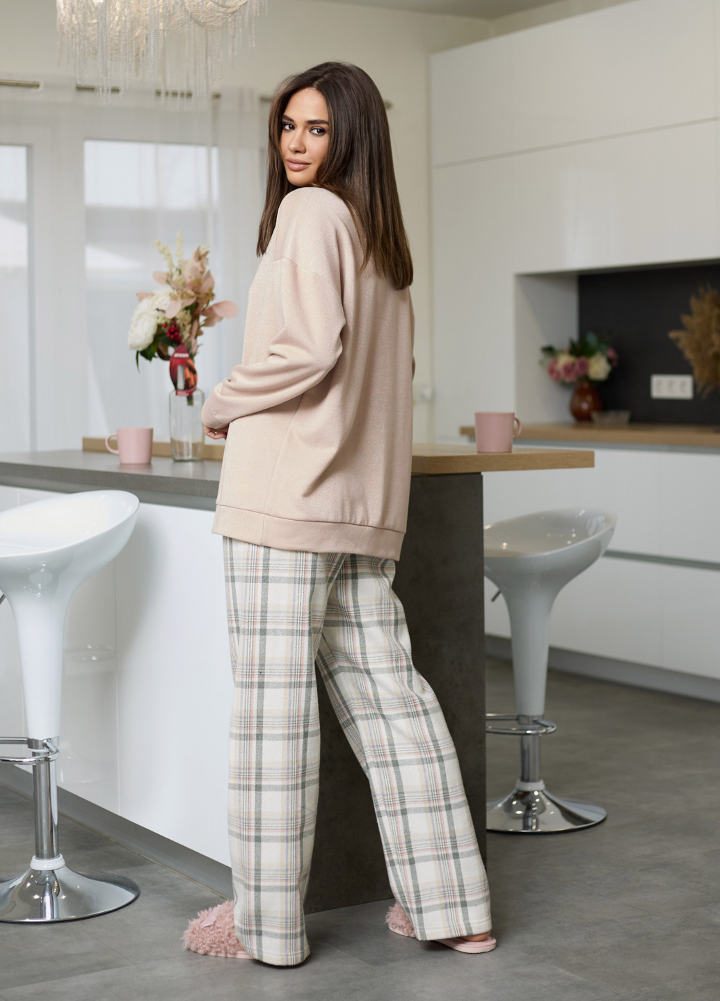 Светло-розовая всесезон пижама (свитшот, брюки) свитшот + брюки ST-Seventeen