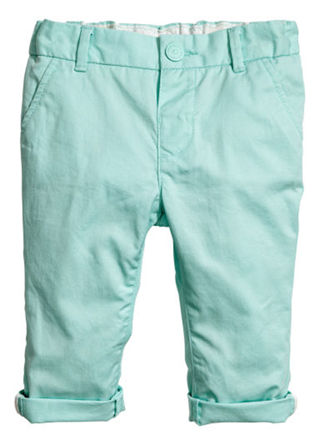 Мятные кэжуал демисезонные брюки со средней талией H&M