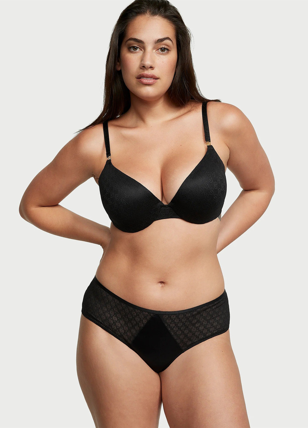 Чорний бюстгальтер Victoria's Secret з кісточками поліамід