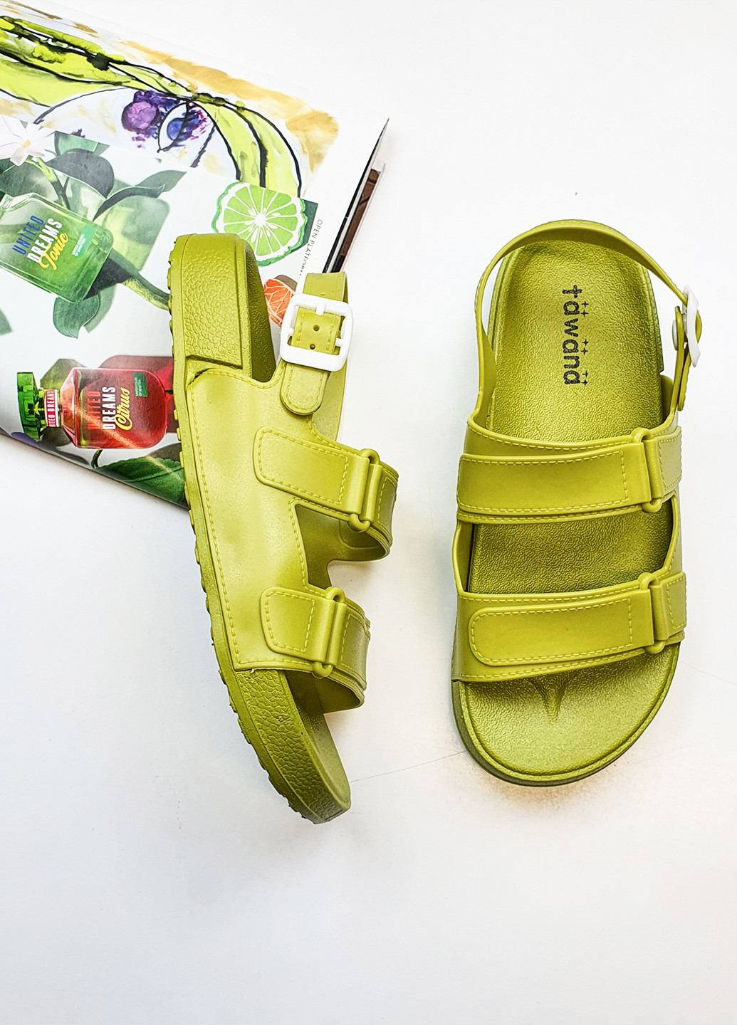 Пляжные пляжные женские сандали модные салатовые зеленые 38 Fashion