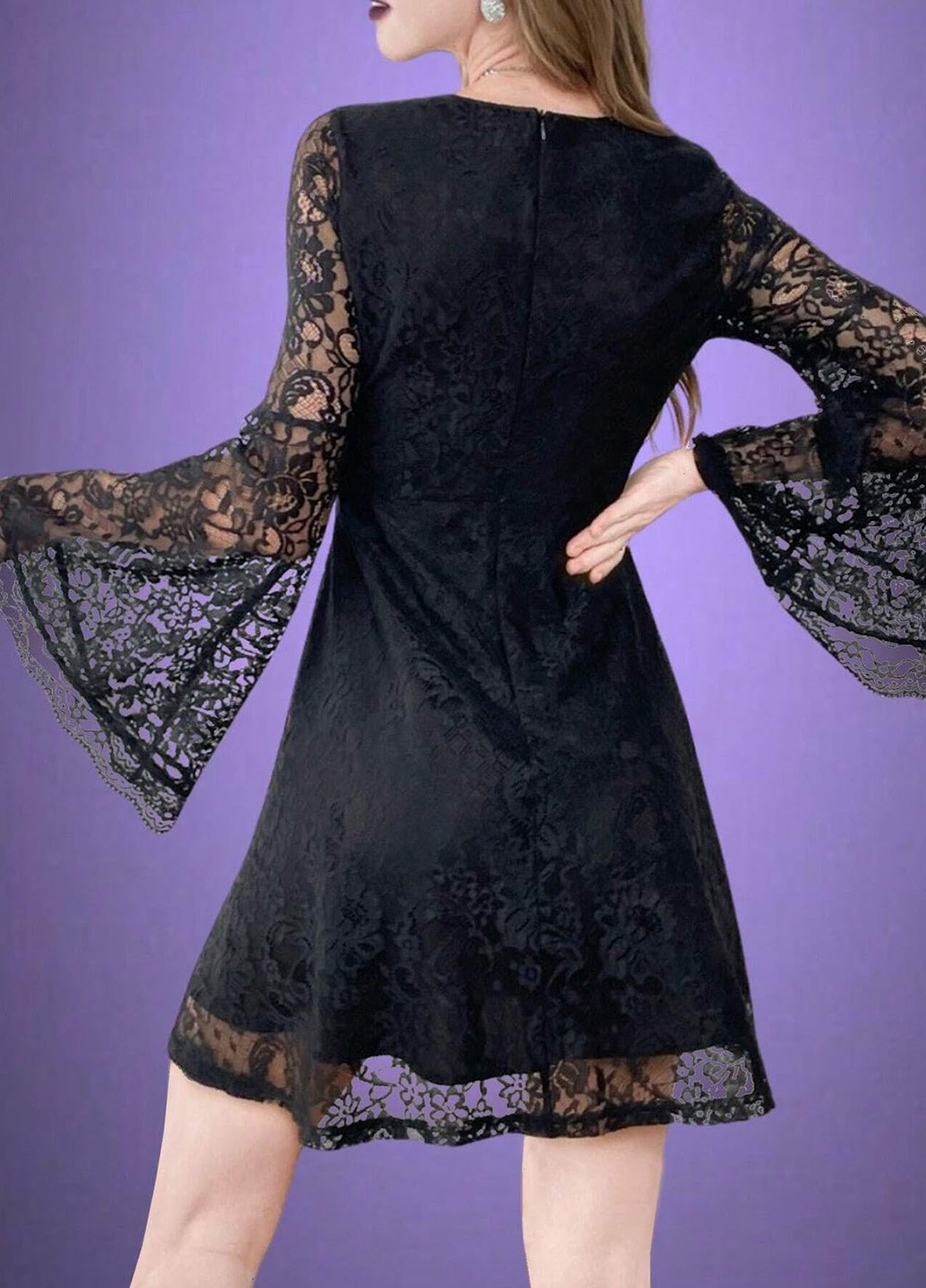 Чорна кежуал, вечірня сукня кльош SHEIN з квітковим принтом