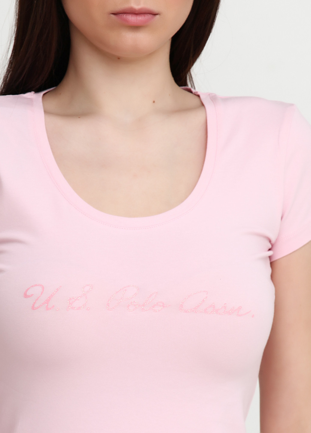 Светло-розовая всесезон футболка с коротким рукавом U.S. POLO ASSN.