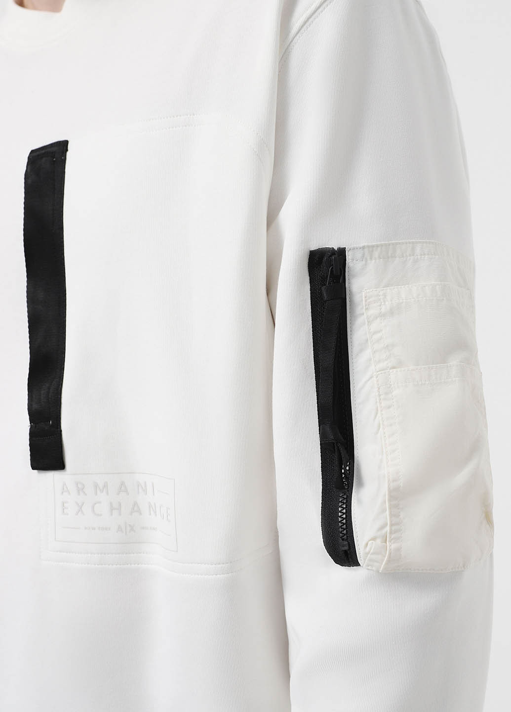Білий світшот Armani Exchange напис без декору (365688619)
