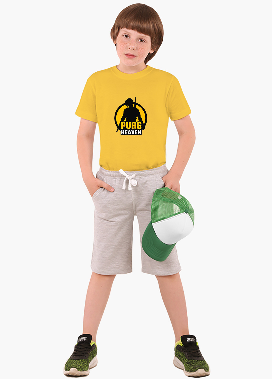 Желтая демисезонная футболка детская пубг пабг (pubg)(9224-1185) MobiPrint