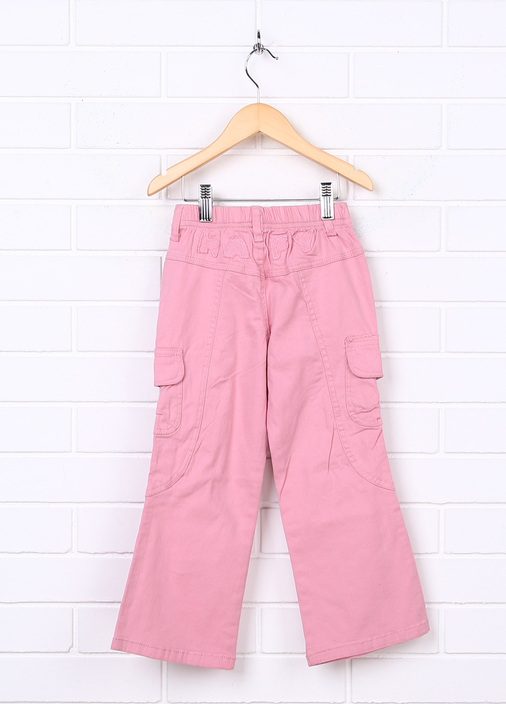 Розовые кэжуал демисезонные со средней талией брюки Happy