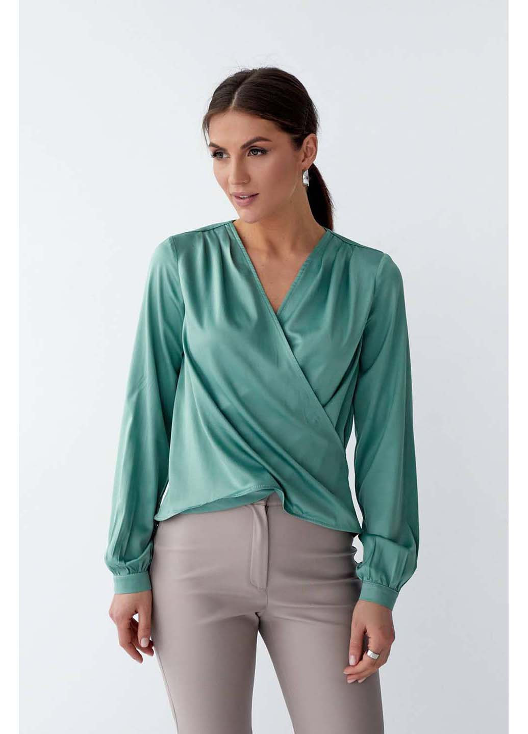 Фисташковая демисезонная блуза SL-Fashion