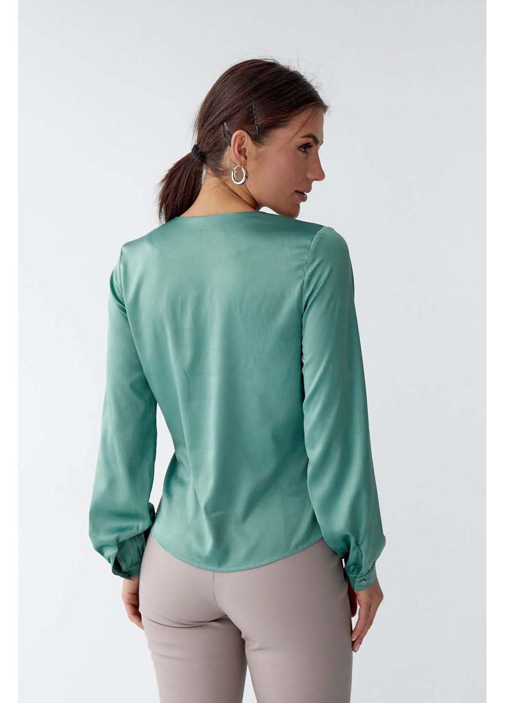 Фисташковая демисезонная блуза SL-Fashion