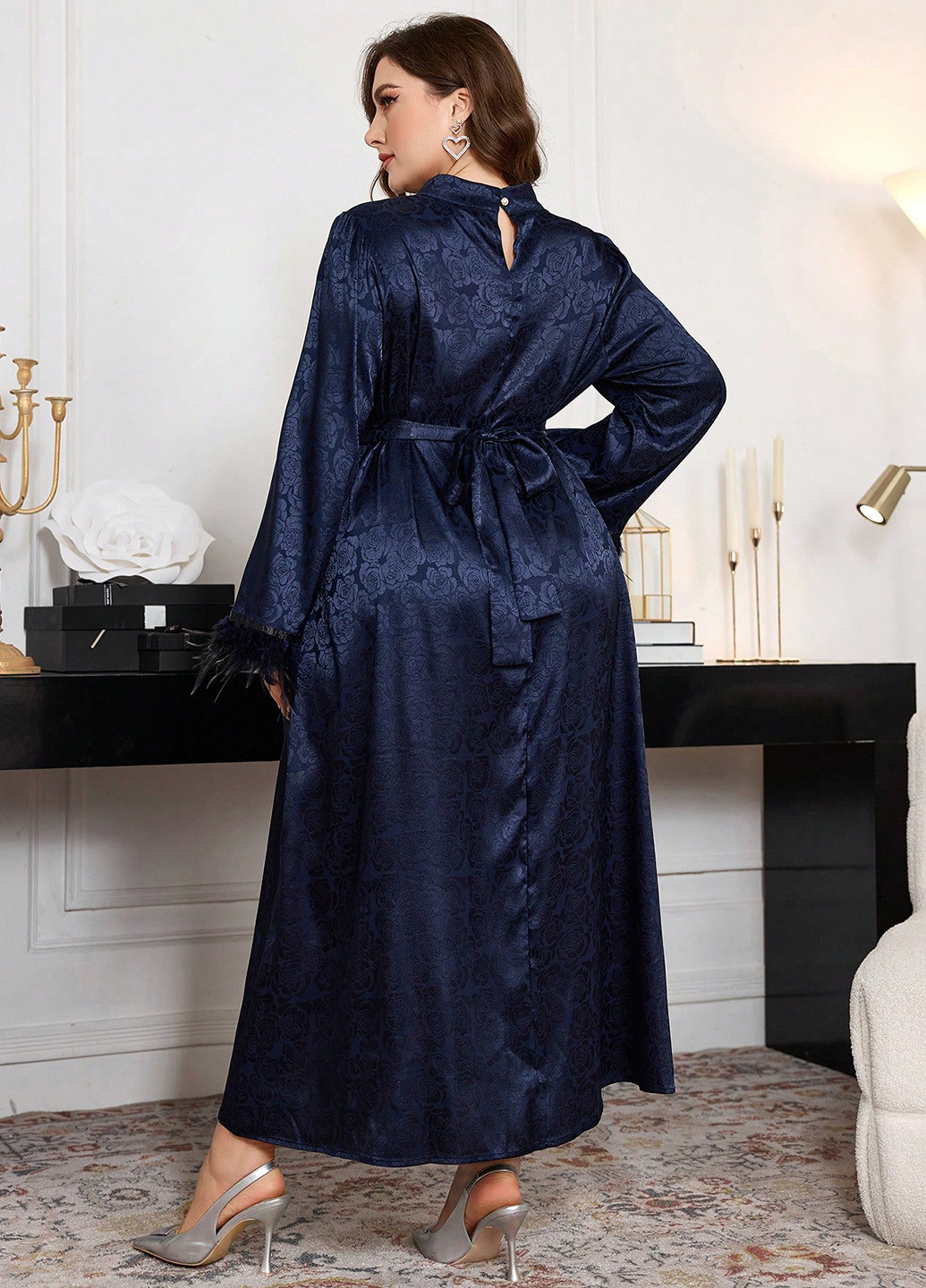 Темно-синя кежуал сукня SHEIN однотонна