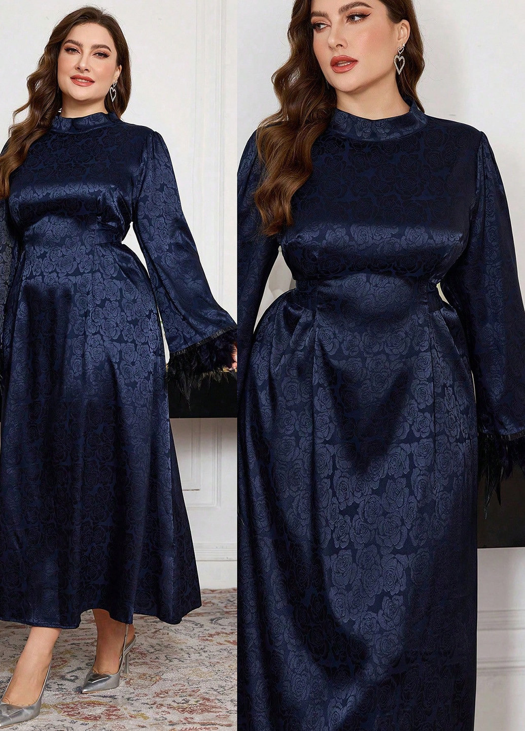 Темно-синя кежуал сукня SHEIN однотонна