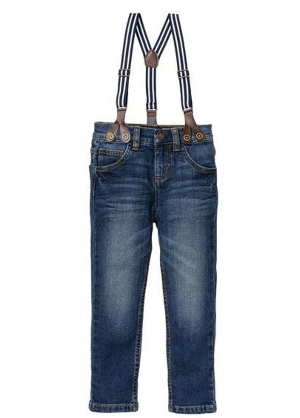 Джинси Lupilu завужені однотонні темно-сині джинсові бавовна