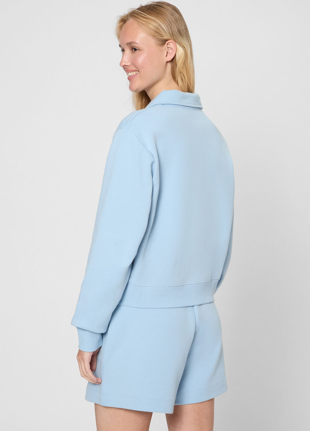 Голубой женская футболка-поло PRPY однотонная