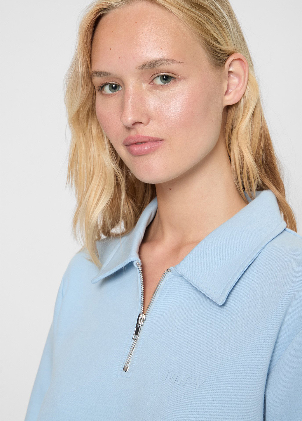Голубой женская футболка-поло PRPY однотонная