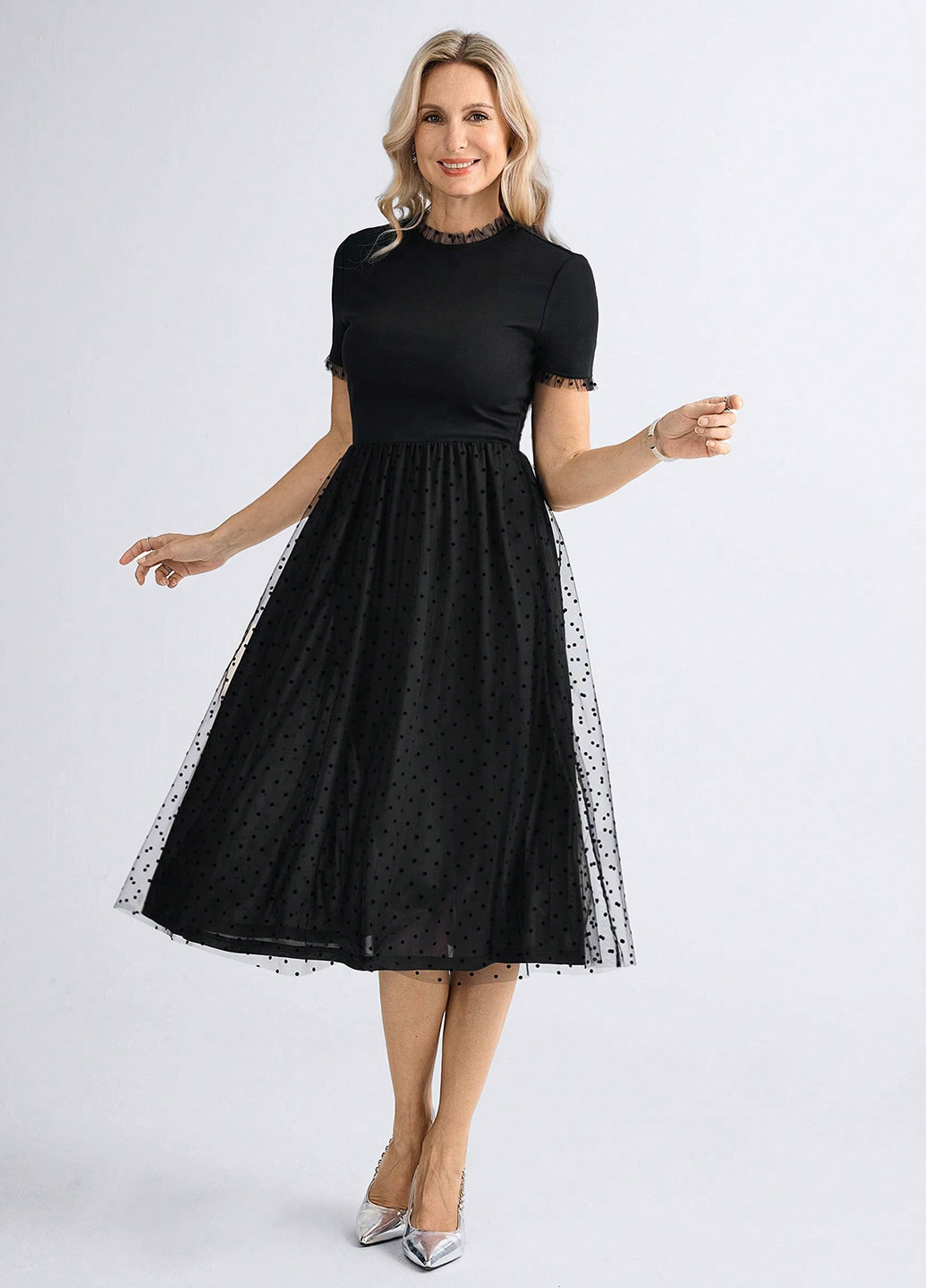 Чорна святковий, вечірня сукня кльош SHEIN однотонна