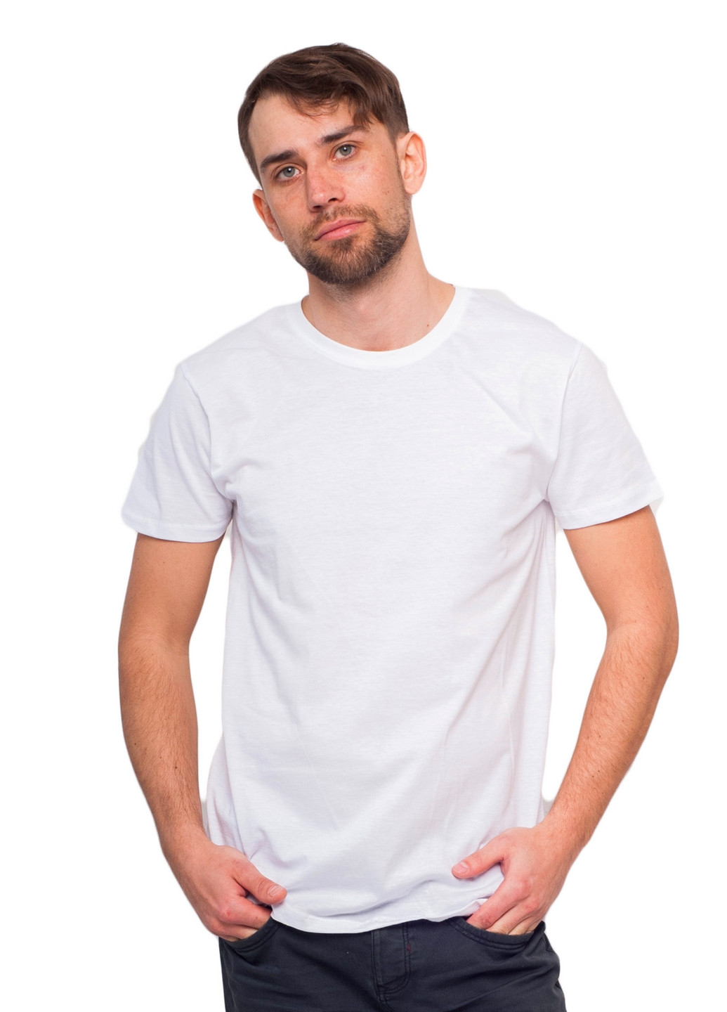 Белая футболка мужская Наталюкс 11-1312