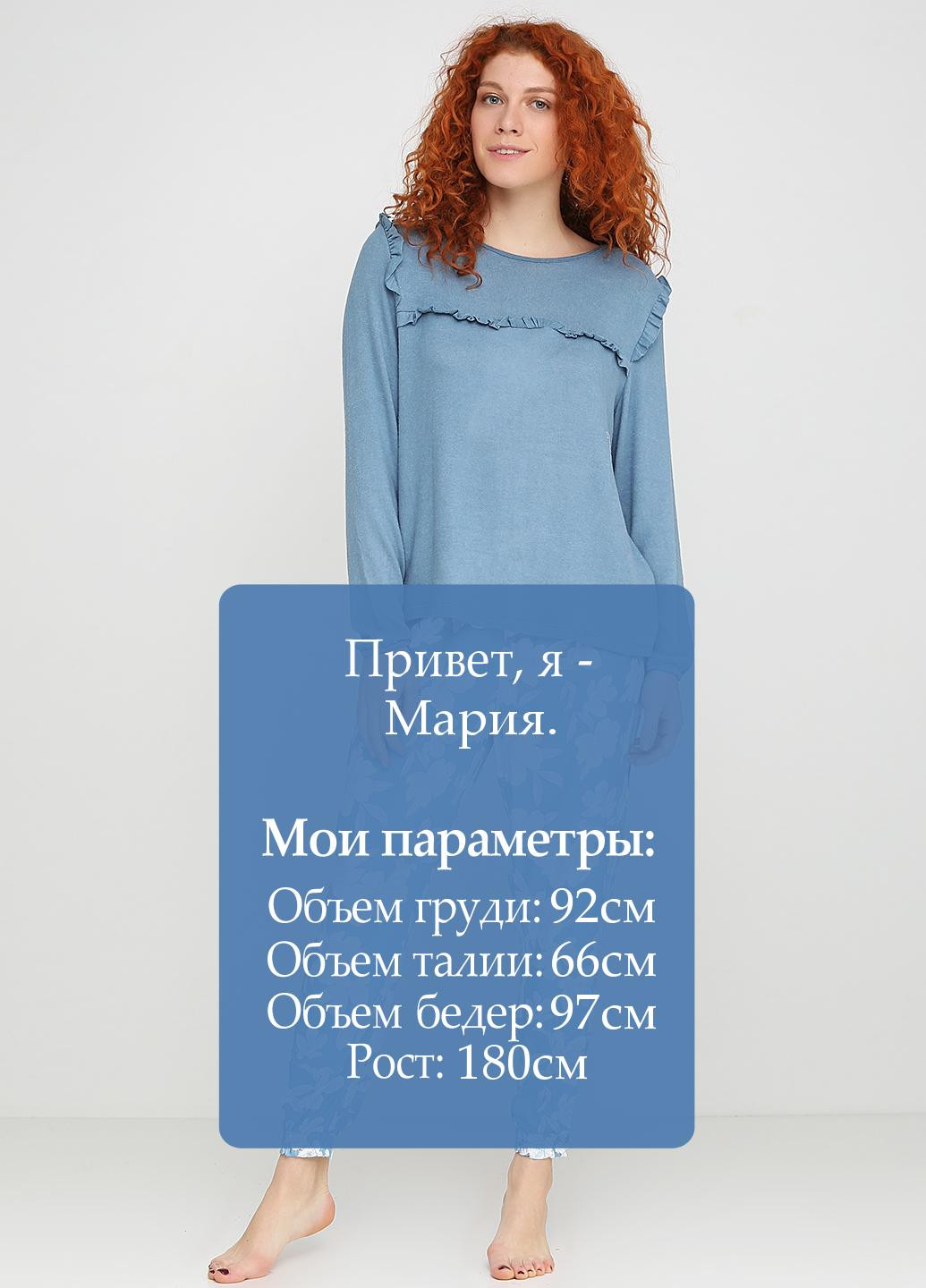Сіро-голубий всесезон піжама (джемпер, штани) Women'secret