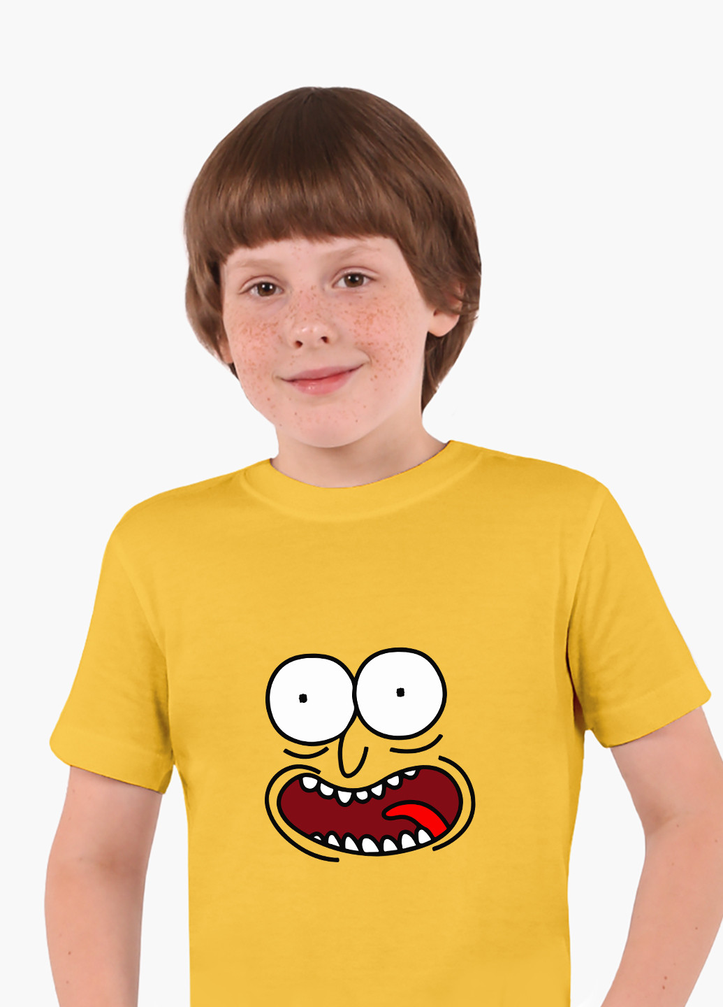 Желтая демисезонная футболка детская рик санчез рик и морти (rick sanchez rick and morty)(9224-2632) MobiPrint