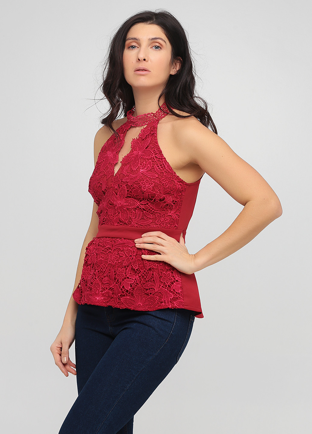 Бордовая топ Lipsy